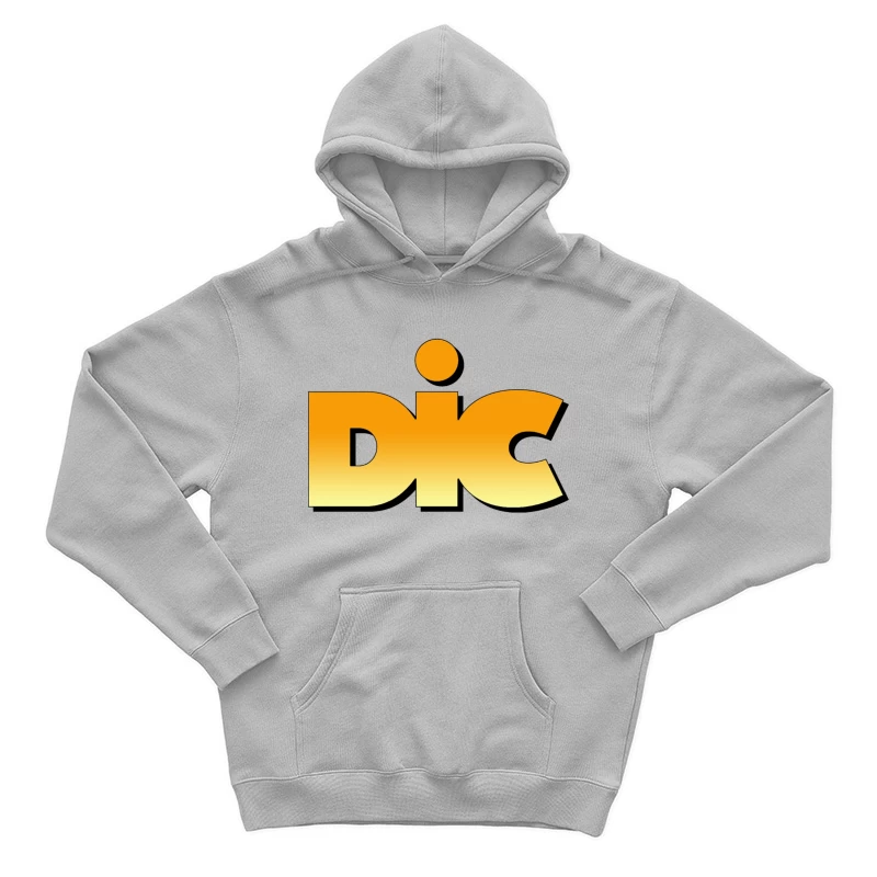 DIC Entertainment Logo Design with Orange Gradient Effect Male Pullover Hoodie