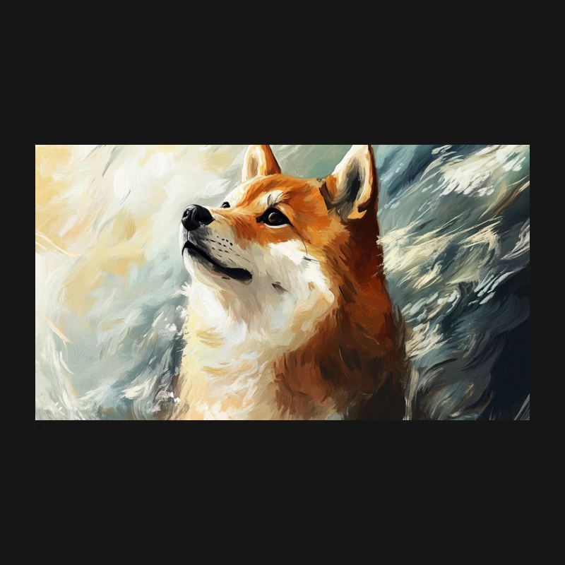 Artistic Portrait of a Majestic Shiba Inu Desk Mat