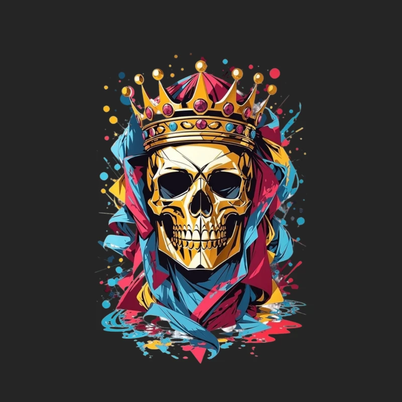 Artistic Skull with Crown Male Pullover Sweatshirt