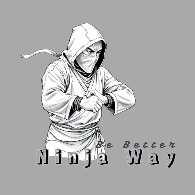 Masked Ninja Warrior in White Hood - The Ninja Way Female Pullover Hoodie