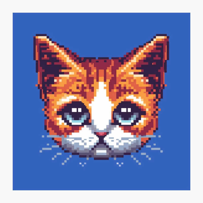 Cute Pixel Art Orange Tabby Cat in Retro Gaming Style Pin