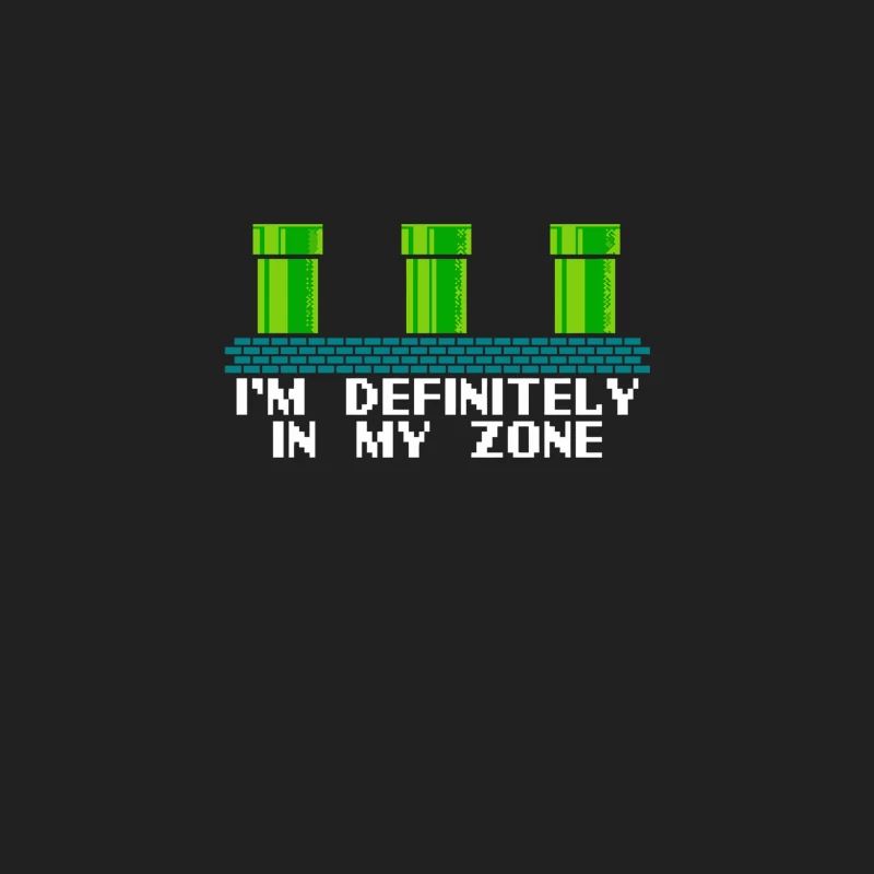 Retro 8-Bit Mario Game Scene with Green Pipes and Brick Wall Bucket Hat