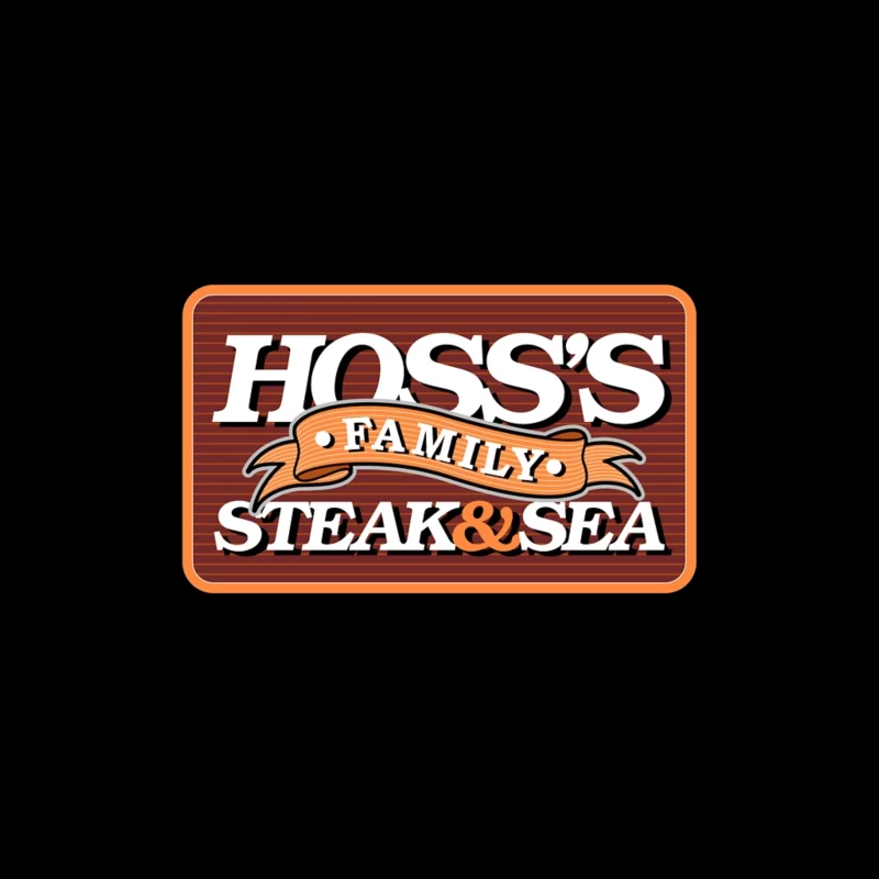 Hoss's Family Steak & Sea Restaurant Vintage Logo Design Throw Pillow