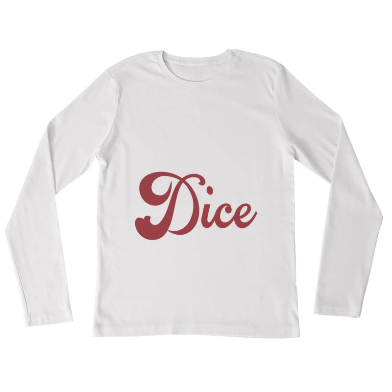 Rotes Skript mit stilisiertem Schriftzug Damen Langarm T-Shirt