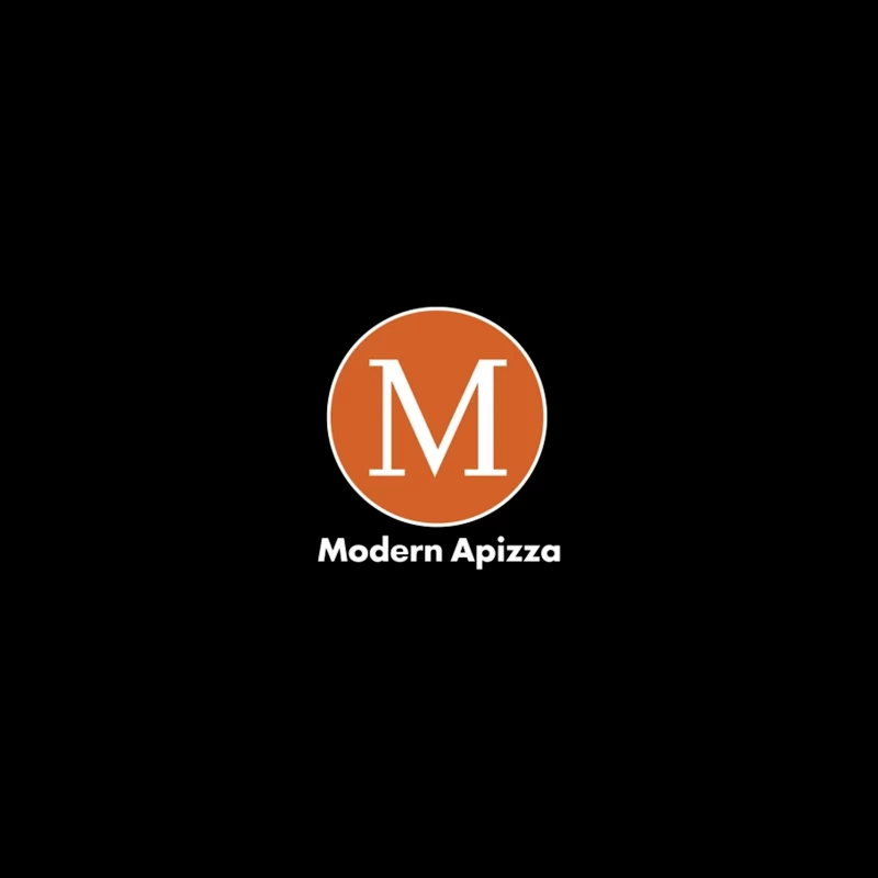 Modern Minimalist Orange Circle M Logo for Apizza Restaurant Coffee Mug