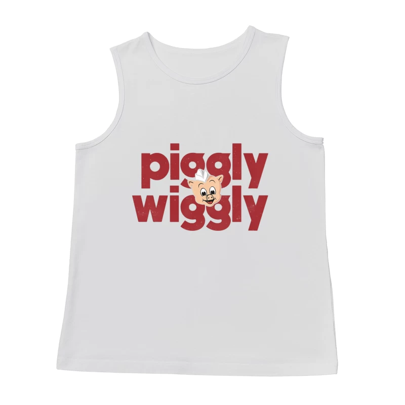 Vintage Piggly Wiggly Supermarket Logo with Cartoon Pig Male Tank Top