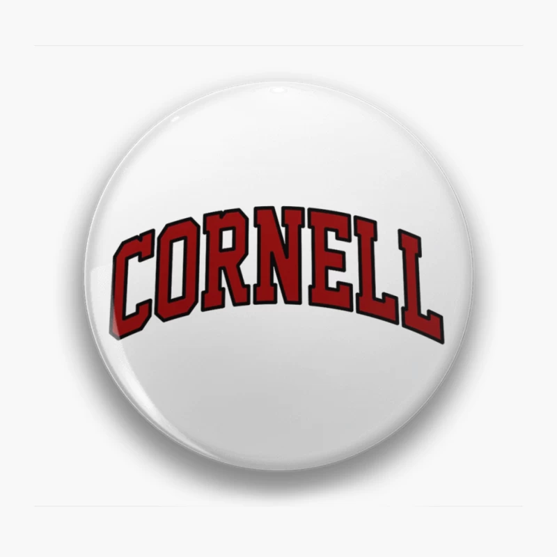 Cornell University Red Arched Text Logo Pin