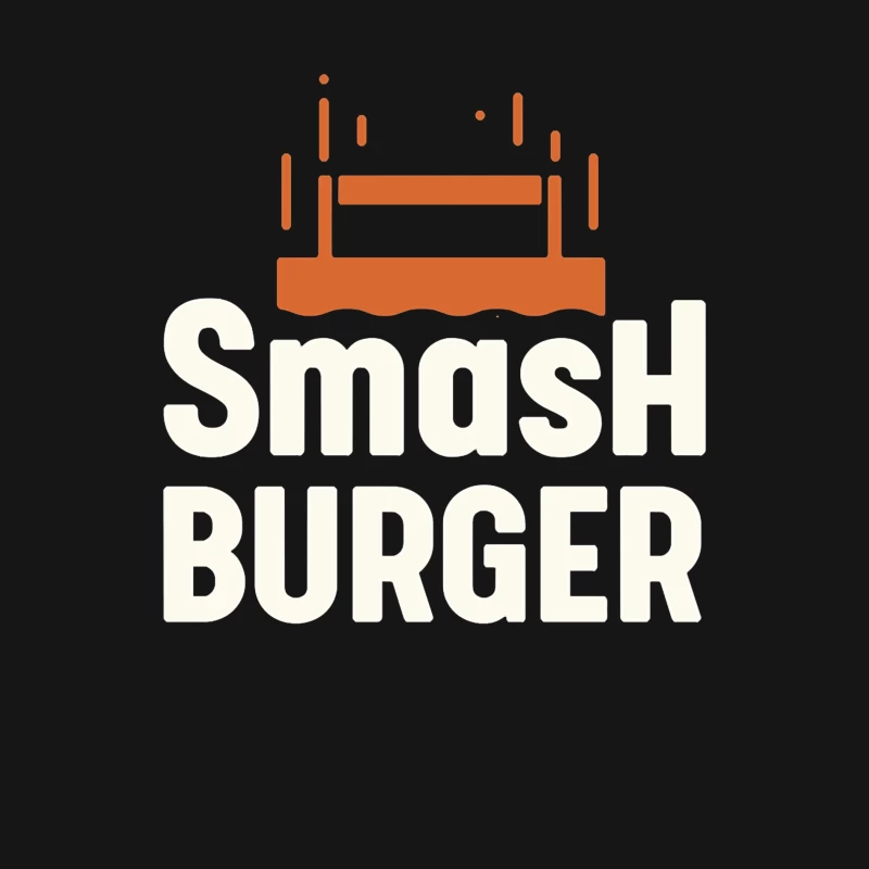 Smash Burger Minimalist Restaurant Logo Design Female Long Sleeve T-Shirt