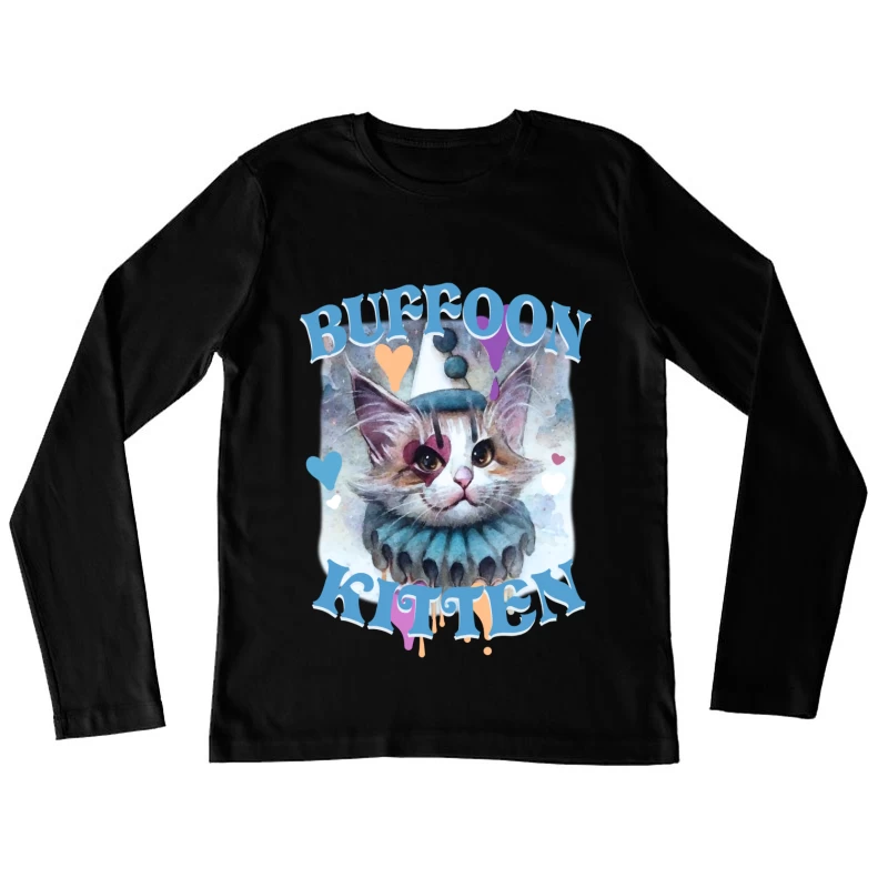 Buffoon-Kätzchen Kunst Damen Langarm T-Shirt