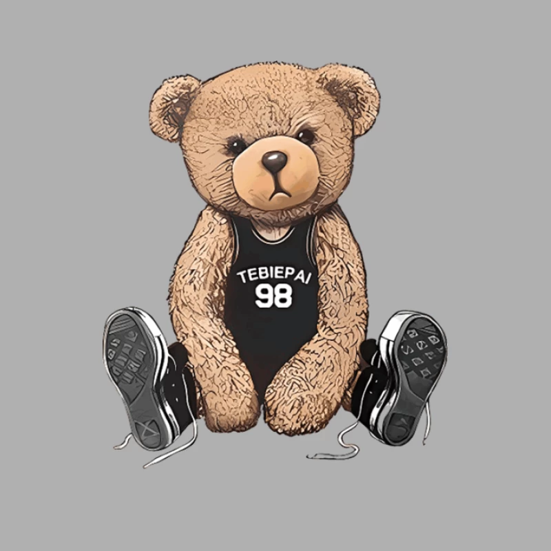 Bär im Basketballtrikot mit Turnschuhen Herren Tanktops