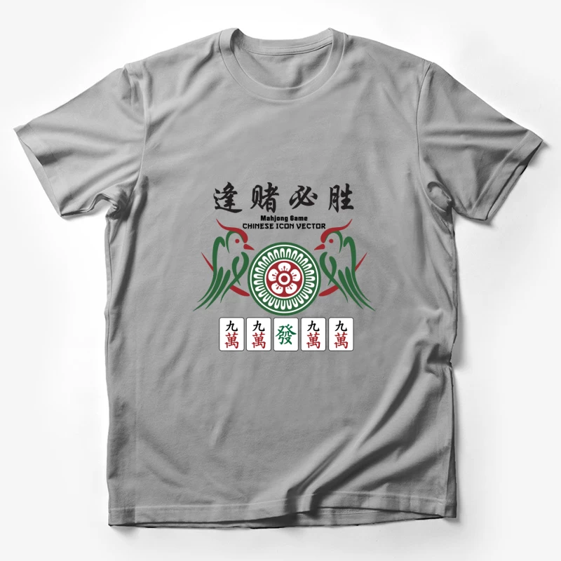 Glückssymbole und Mahjong Steine Herren T-Shirt
