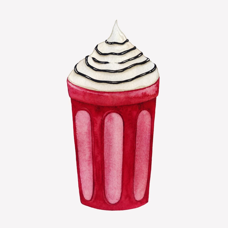 Boisson frappée rouge avec crème fouettée Femme T-Shirt