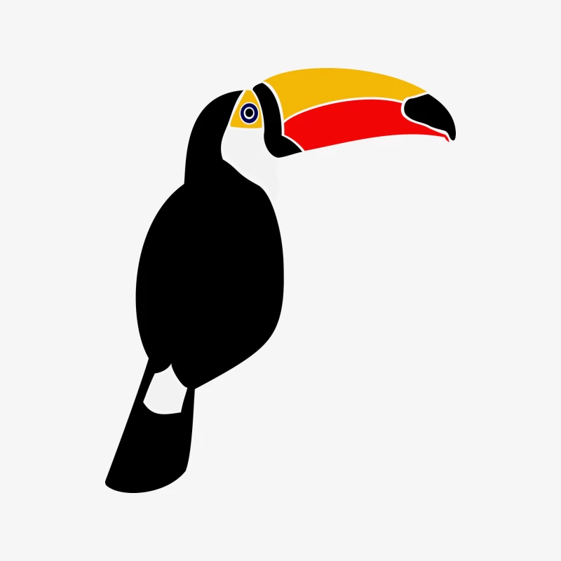 Illustration d'un toucan coloré Homme Manches Longues T-Shirt