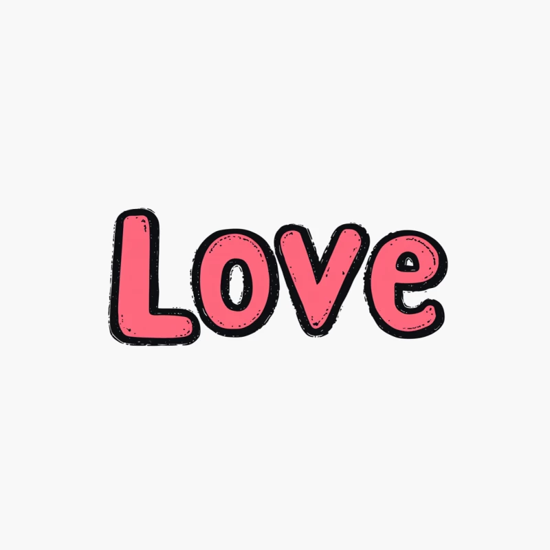 Pink Love Typography for Valentine's Romance Cotton Tote Bag