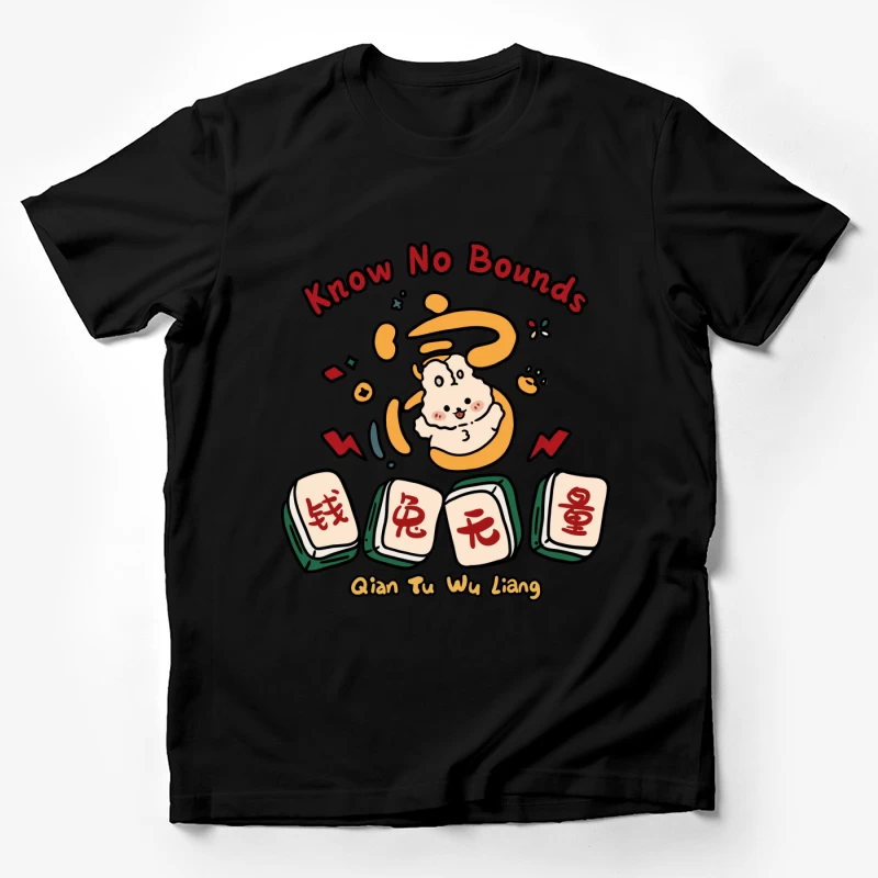 Niedliches Häschen-Design mit Mahjong-Steinen Herren T-Shirt