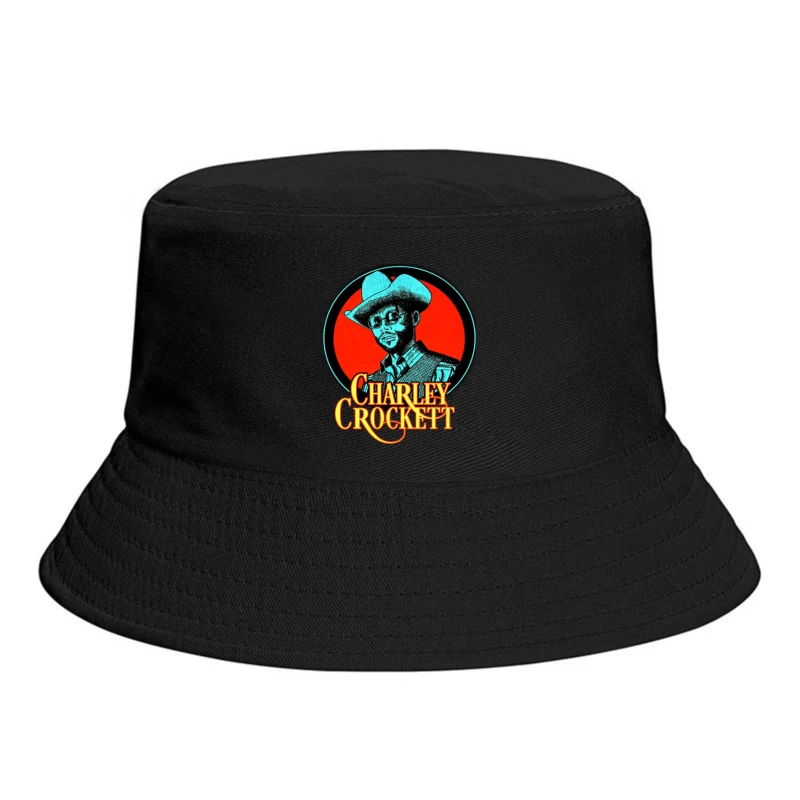 Vintage Charley Crockett Western Music Logo Design Bucket Hat