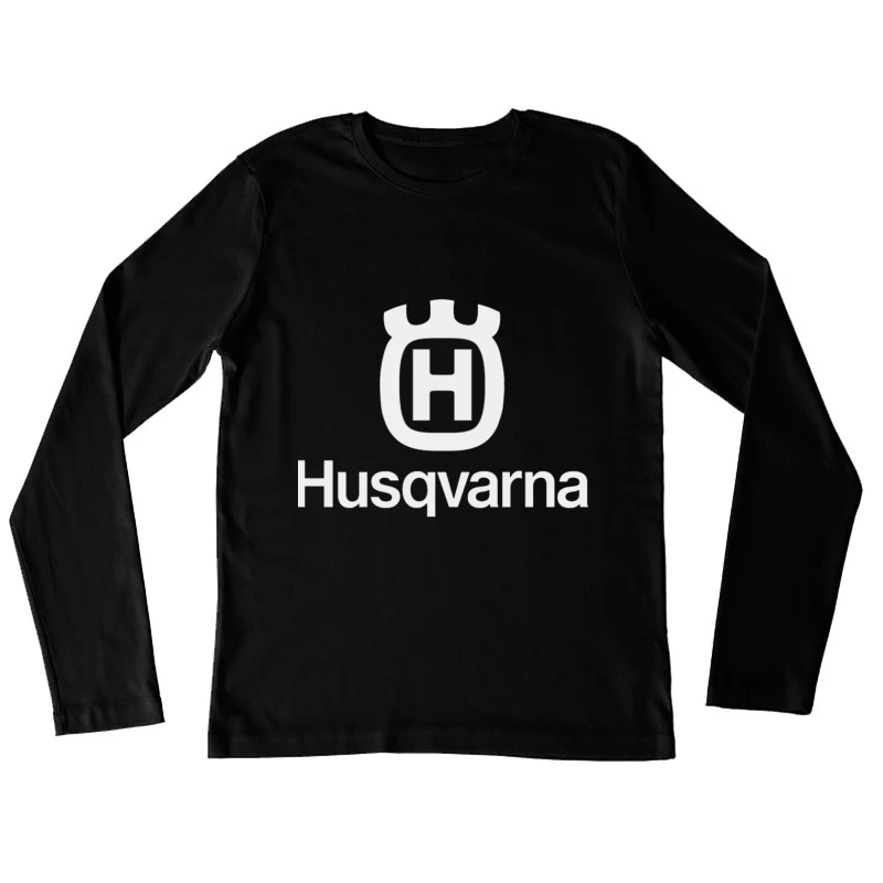 Husqvarna Brand Logo in Black and White Female Long Sleeve T-Shirt