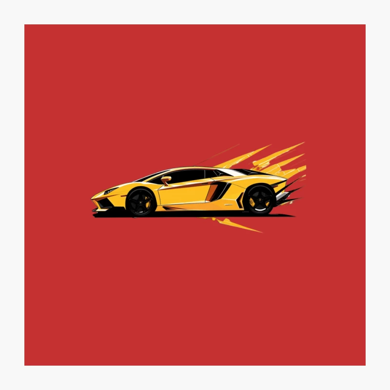 Sleek Yellow Lamborghini Sports Car in Motion Pin