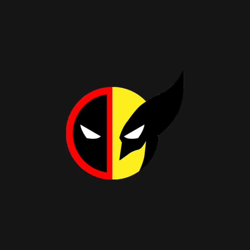 Merged Superhero Logo: Deadpool and Wolverine Desk Mat