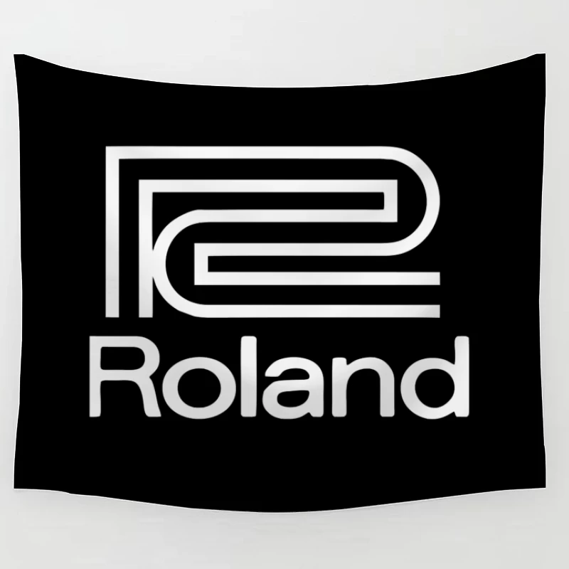 Roland Musical Equipment Brand Logo Outline Tapestry