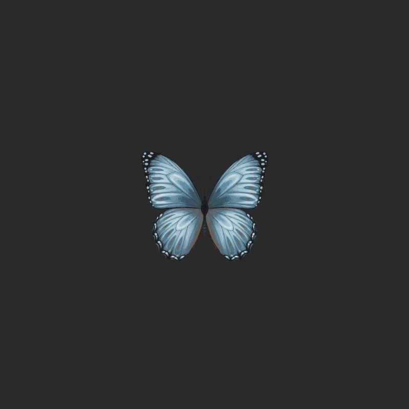 Beautiful Blue Butterfly with Delicate Wings Baseball Cap