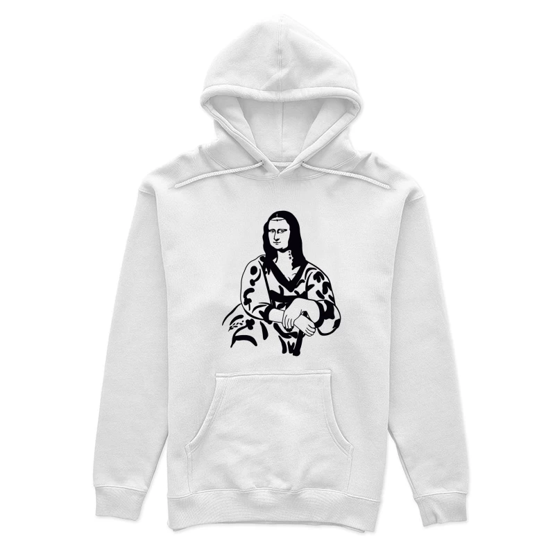 Mona Lisa Silhouette auf weißem Hintergrund Damen Pullover Hoodie