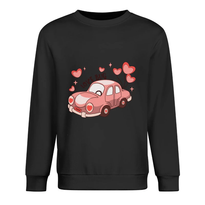 Rosa Liebesauto Cartoon Herren Pullover Sweatshirt
