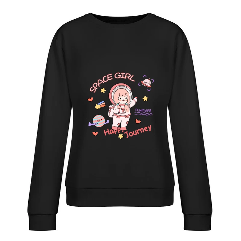 Raumfahrt-Mädchen auf Abenteuerreise Damen Pullover Sweatshirt