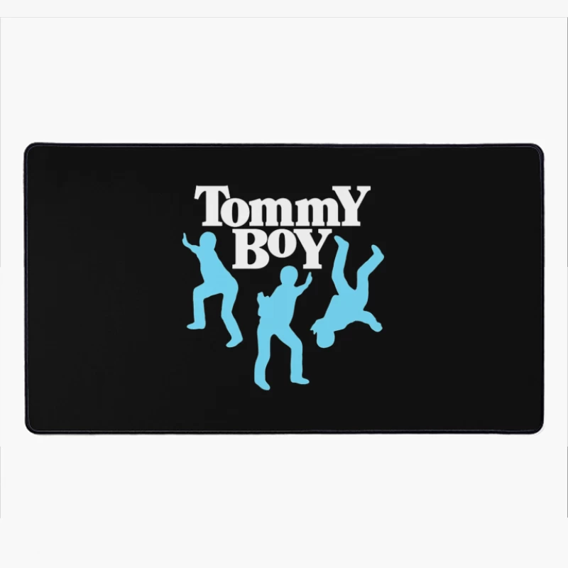 Tommy Boy Logo with Dancing Blue Silhouettes Desk Mat