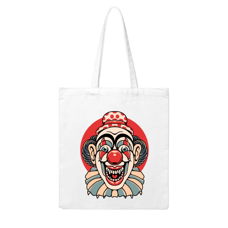 Vintage Clown Illustration Cotton Tote Bag