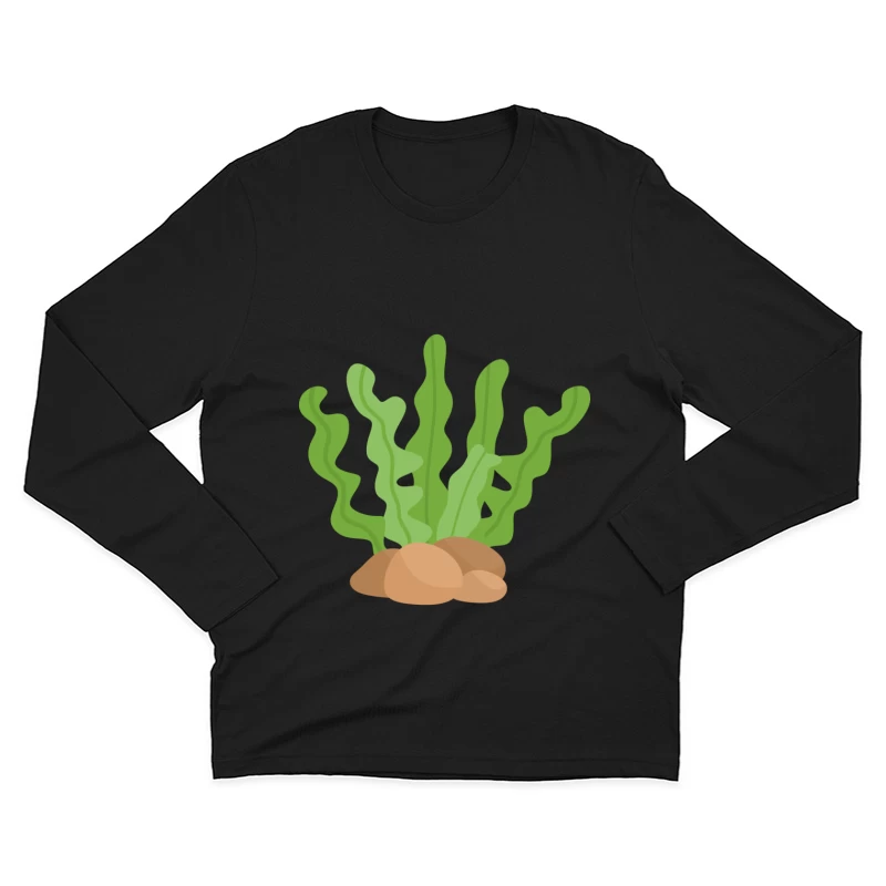 Algues vertes sur roches Homme Manches Longues T-Shirt