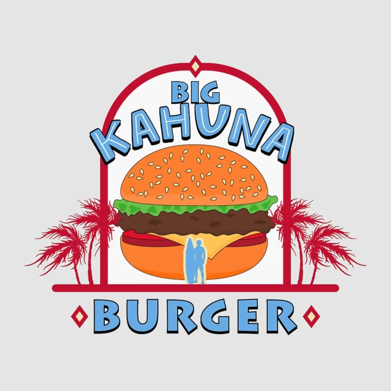 Big Kahuna Burger: Hawaiian-Themed Fast Food Logo Male Pullover Hoodie