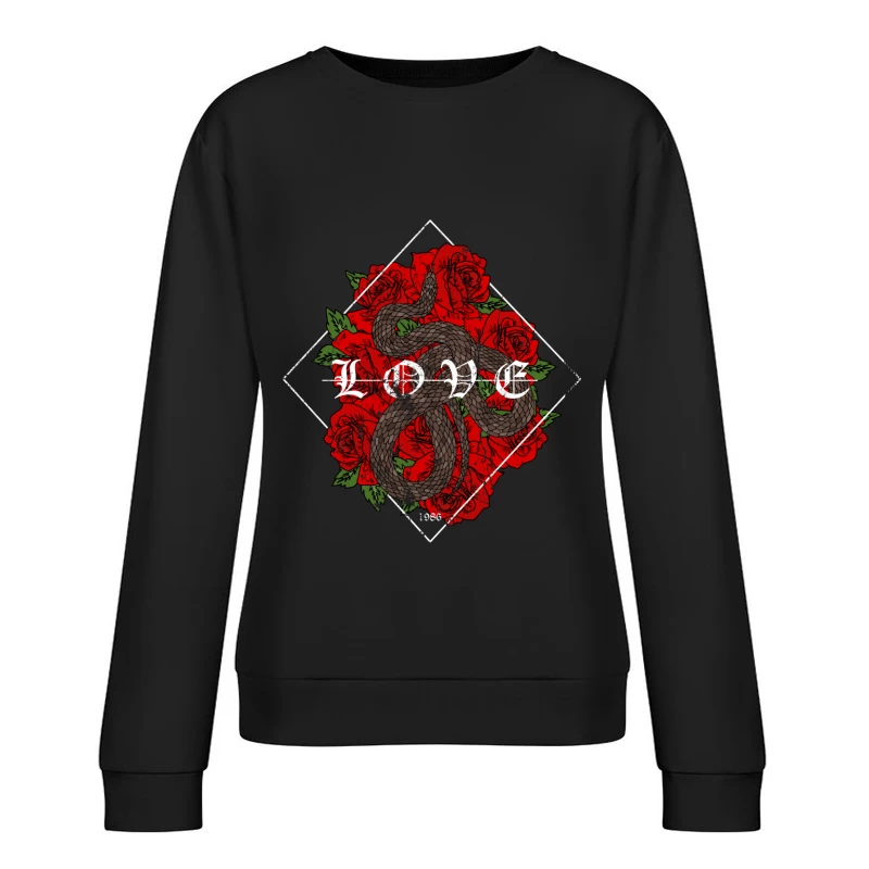 Amour en Serpent et Roses Femme Sweat-shirt à enfiler