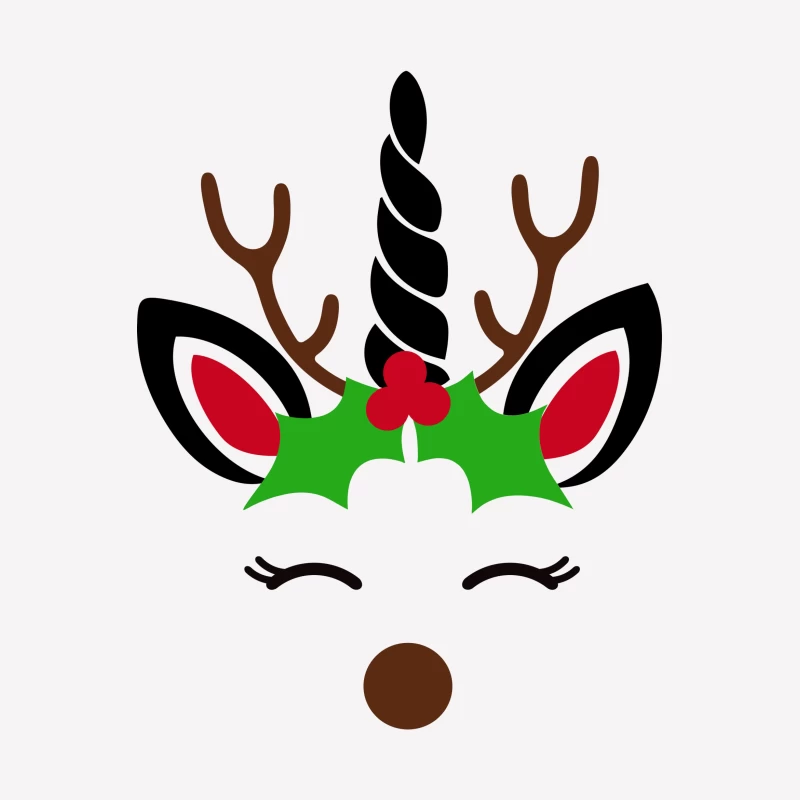 Licorne de Noël avec bois de renne Femme T-Shirt