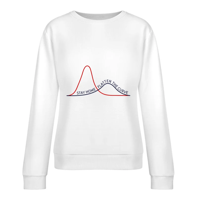 Épidémie: Rester chez soi pour aplatir la courbe Femme Sweat-shirt à enfiler