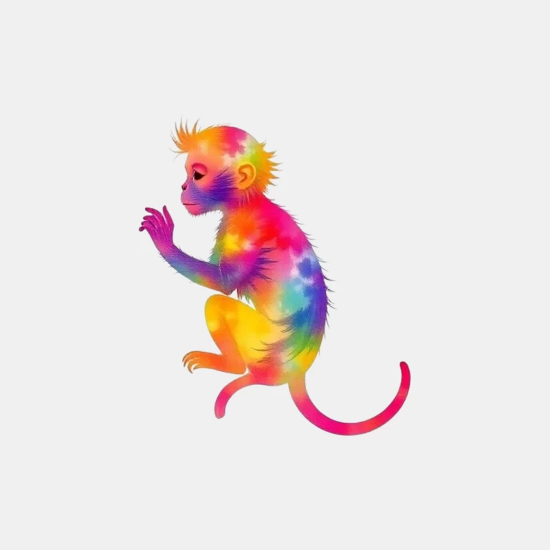 Rainbow Gradient Monkey Art Male Tank Top