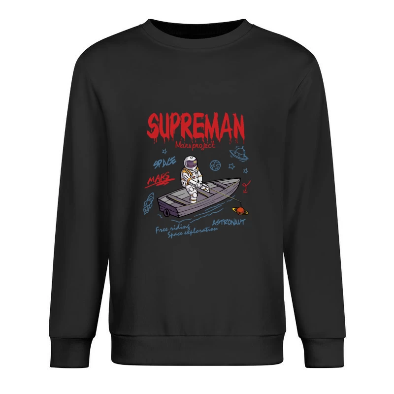 Astronaut angelt auf Mars Herren Pullover Sweatshirt