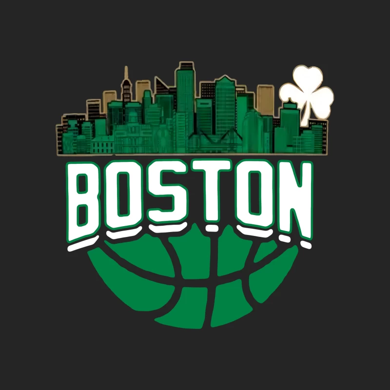 Boston Skyline Basketball Design Damen Pullover Sweatshirt