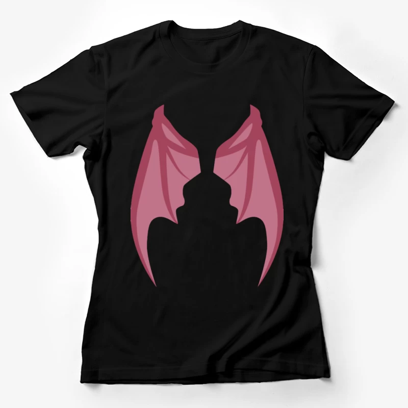 Rosa Drachenflügel Illustration Damen T-Shirt