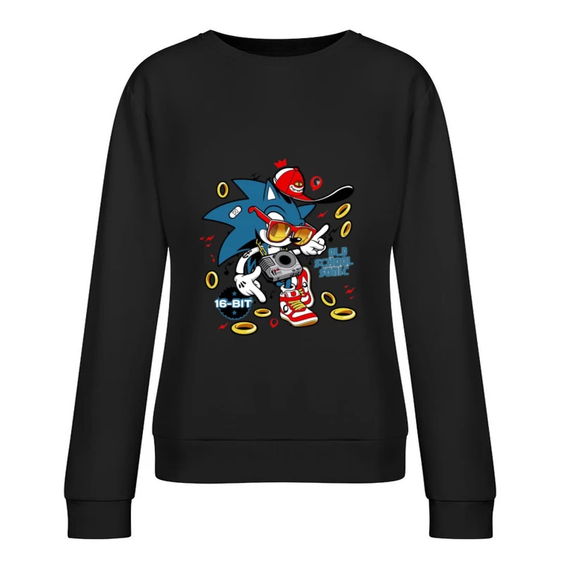 Retro Sonic im Street-Style Damen Pullover Sweatshirt