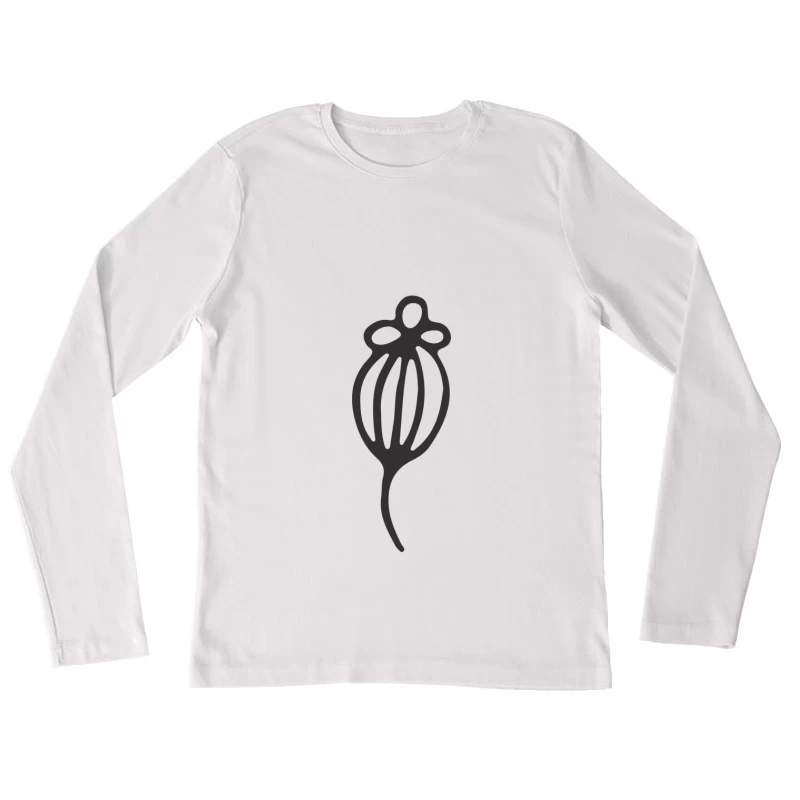 Illustration de fleur stylisée Femme Manches Longues T-Shirt