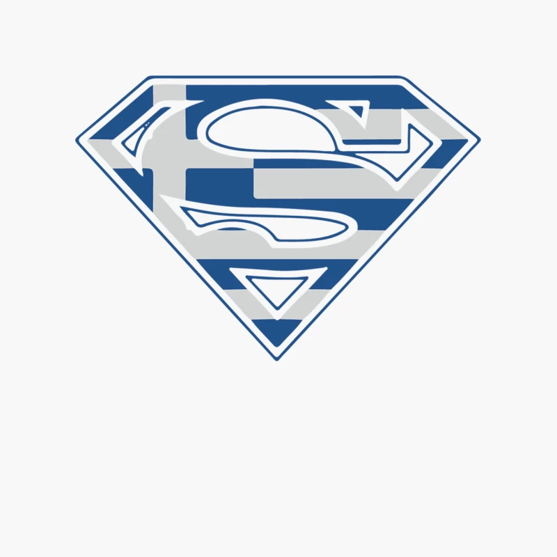 Stylized Superman Logo: Blue and White Superhero Emblem Cotton Tote Bag