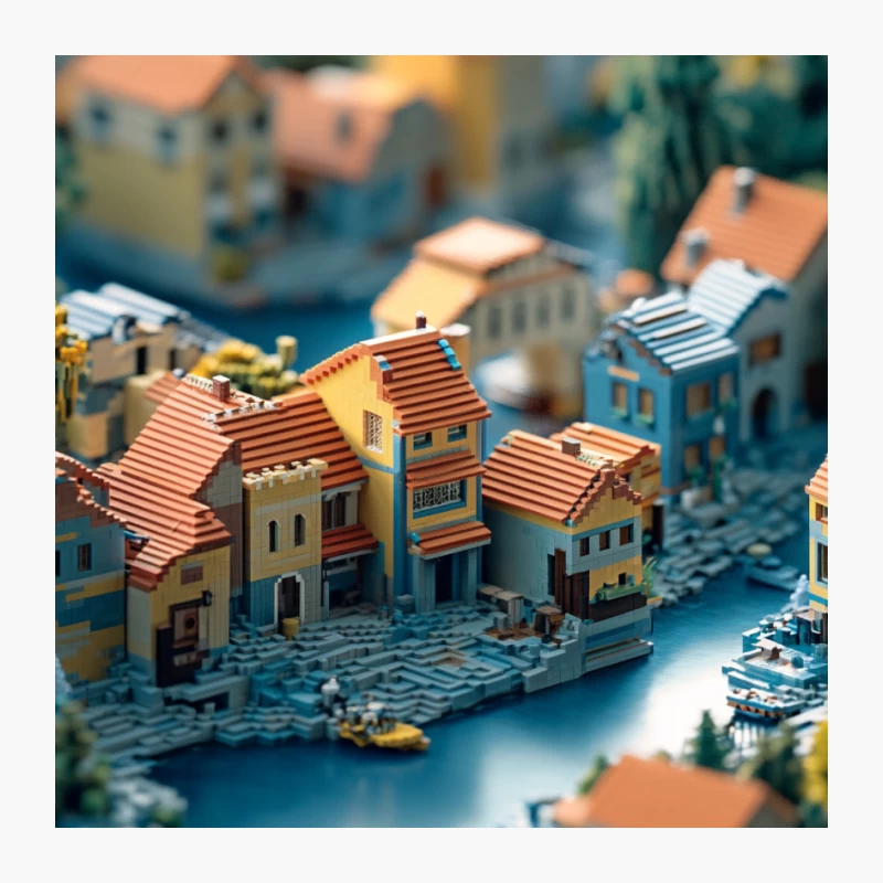 Charming Miniature Coastal Village: A Tilt-Shift Wonder Pin