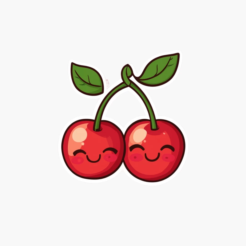 Cute Cartoon Smiling Cherry Illustration Cotton Tote Bag