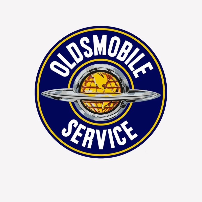 Vintage Oldsmobile Service Logo with Globe Emblem Male T-Shirt