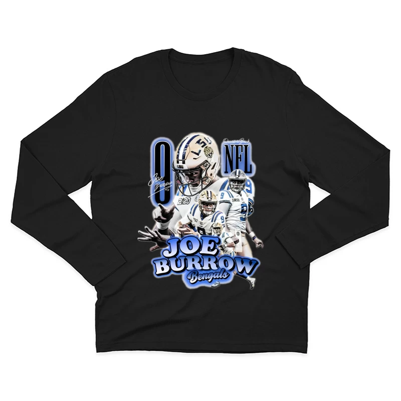 Joe Burrow NFL Bengals Collage Herren Langarm T-Shirt