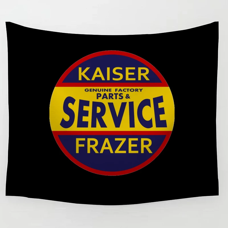 Vintage Kaiser Frazer Automotive Service and Parts Dealership Sign Tapestry