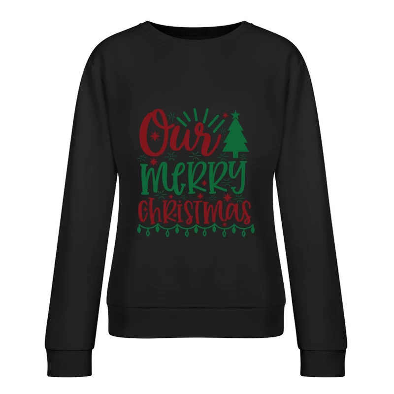 Design de Noël Joyeux avec Arbre et Étoiles Femme Sweat-shirt à enfiler
