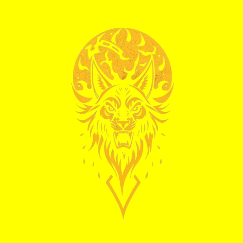 Fierce Wolf Illustration on Black Background Pin