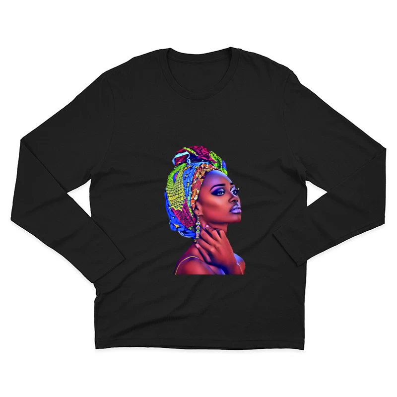 Femme avec foulard coloré Homme Manches Longues T-Shirt